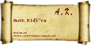 Auth Klára névjegykártya
